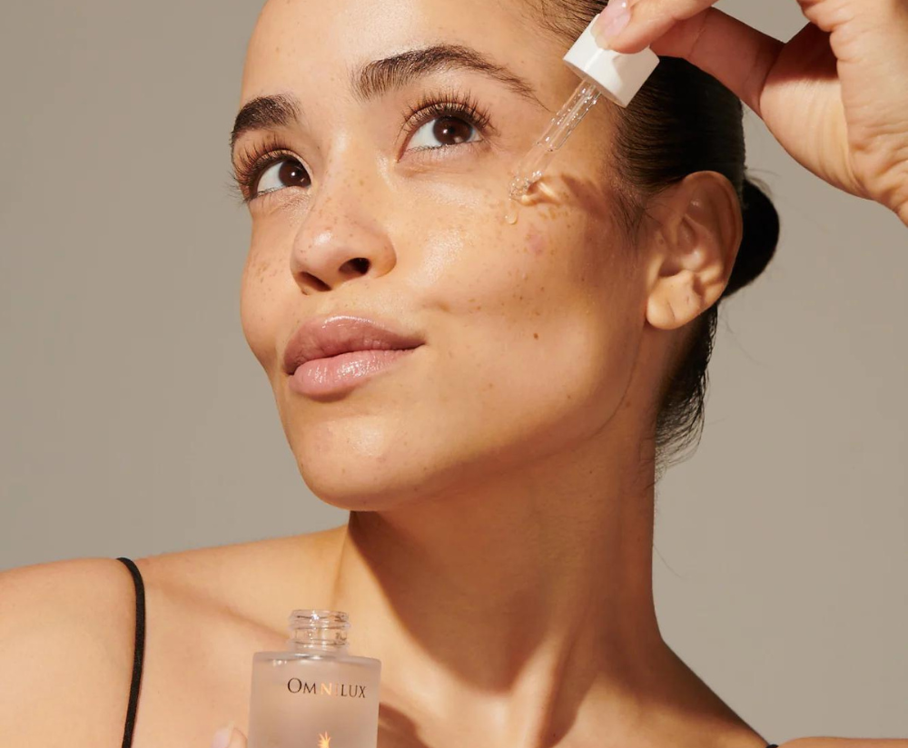 omnilux skincare serum with dropper